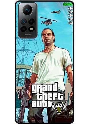 Силиконовый чехол бампер для xiaomi redmi note 11 с рисунком gta гта