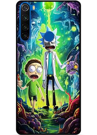 Силиконовый чехол бампер для xiaomi redmi note 8t с рисунком рик и морти rick and morty