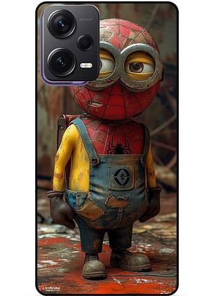 Чехол силиконовый бампер для xiaomi redmi note 12 pro 5g с рисунком миньон marvel человек паук