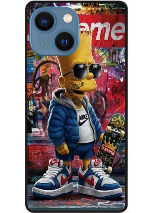Силіконовий бампер чохол для iphone 14 plus з малюнком барт симпсон marvel simpsons