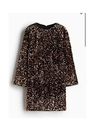 Стильна сукня в золоту паєтку