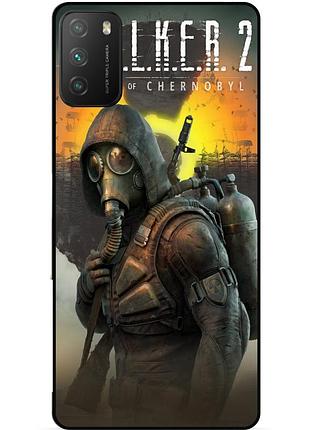 Силіконовий бампер чохол для xiaomi poco m3 з малюнком stalker сталкер
