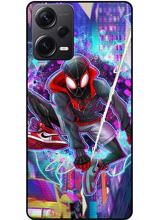 Силиконовый бампер чехол для xiaomi redmi note 12 pro 5g с картинкой spider man человек паук майлз моралес