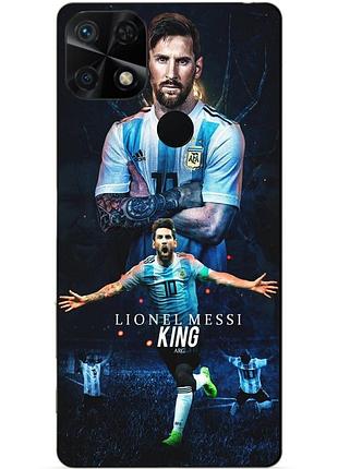 Силиконовый бампер чехол для xiaomi poco c40 с рисунком messi аргентина месси