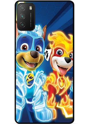 Силіконовий чохол бампер для xiaomi poco m3 з малюнком щенячий патруль