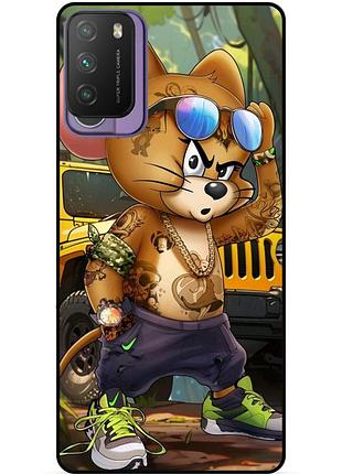 Силіконовий бампер чохол для xiaomi poco m3 з малюнком том и джерри