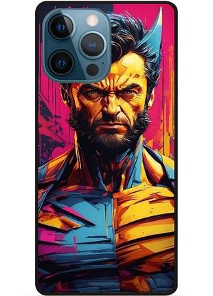 Чехол силиконовый бампер для iphone 13 pro max с рисунком росомаха marvel логан