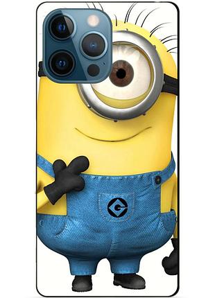 Силиконовый бампер чехол для iphone 14 pro с рисунком миньон кевин minion