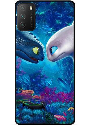 Силіконовий чохол бампер для xiaomi poco m3 з малюнком как приручить дракона