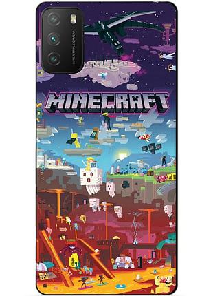 Силіконовий чохол бампер для xiaomi poco m3 гра minecraft майнкрафт