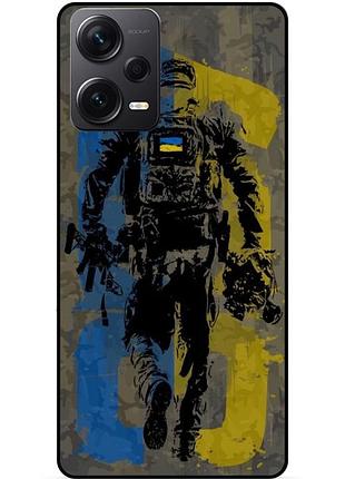 Силіконовий чохол бампер для xiaomi redmi note 12 pro 5g з малюнком зсу украина боец