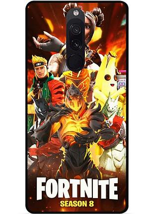 Силиконовый чехол бампер для xiaomi redmi 8 с рисунком fortnite marvel фортнайт марвел