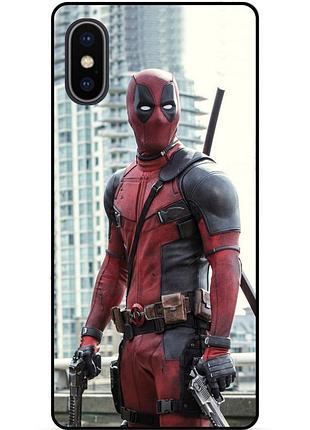 Силиконовый чехол бампер для iphone xs с рисунком deadpool дэдпул