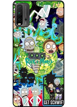 Силіконовий чохол бампер для xiaomi redmi 9t з малюнком rick and morty рік і морті