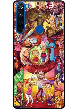 Силиконовый чехол бампер для xiaomi redmi note 8t с картинкой rick and morty рик и морти