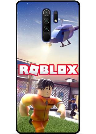 Силиконовый чехол бампер для xiaomi redmi 9 с картинкой roblox роблокс