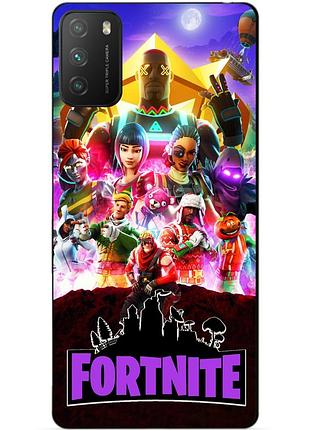 Силіконовий чохол бампер для xiaomi poco m3 з малюнком fortnite фортнайт