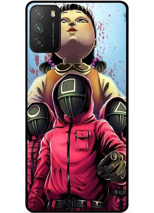 Силиконовый бампер чехол для xiaomi poco m3 с картинкой игра в кальмара