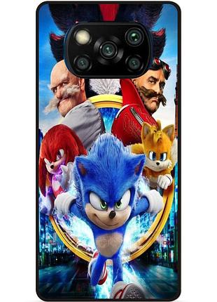Чехол силиконовый бампер для xiaomi poco x3 с картинкой соник sonik