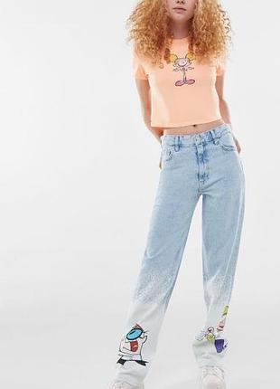Джинси bershka cartoon network з персонажами dexter's laboratory.