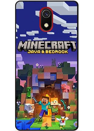 Силиконовый бампер чехол для samsung j6 j600 с картинкой майнкрафт minecraft