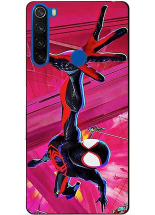 Силиконовый бампер чехол для xiaomi redmi note 8t с рисунком spider man человек паук майлз моралес