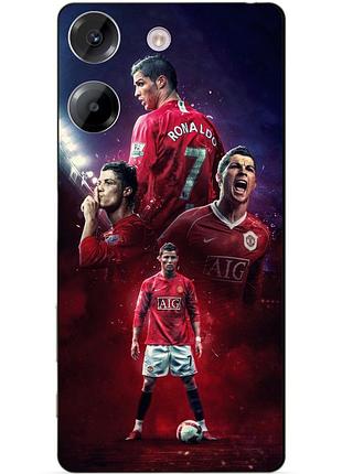 Силиконовый бампер чехол для tecno camon 20 pro с рисунком ronaldo mu роналдо