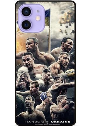 Чехол силиконовый бампер для iphone 12 mini с рисунком бокс украина кличко усик