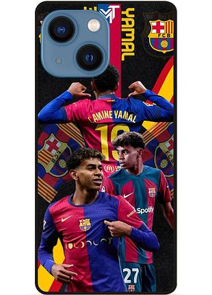 Чехол силиконовый бампер для iphone 13 mini с рисунком ламин ямаль lamine yamal barcelona