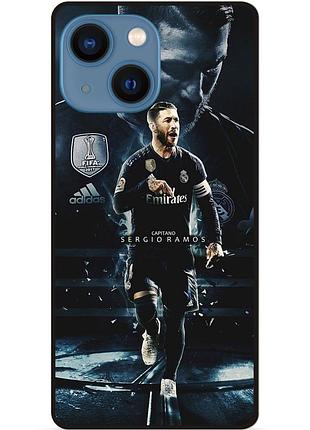 Силиконовый чехол бампер для iphone 15 plus с рисунком sergio ramos серхио рамос