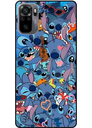 Силиконовый бампер чехол для xiaomi redmi note 10s с картинкой стич stitch
