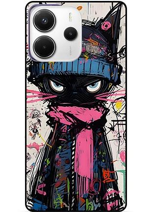 Чехол силиконовый бампер для xiaomi redmi note 14 5g с рисунком кот аниме marvel
