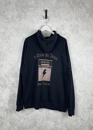 Чоловіче зіп худі ac/dc world tour 2015, fruit of the loom, чорний колір, бавовна, розмір xl
