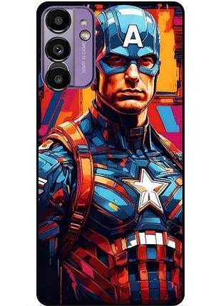 Силіконовий бампер чохол для samsung s22 plus з малюнком капитан америка marvel captain america