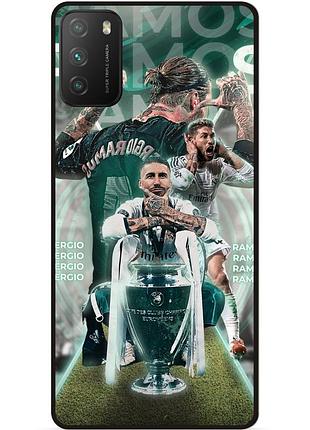 Чехол силиконовый бампер для xiaomi poco m3 с рисунком серхио рамос sergio ramos