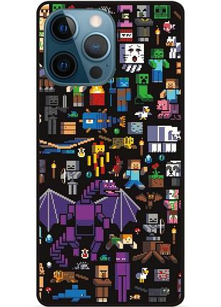 Силіконовий чохол бампер для iphone 12 pro max з картинкою minecraft майнкрафт