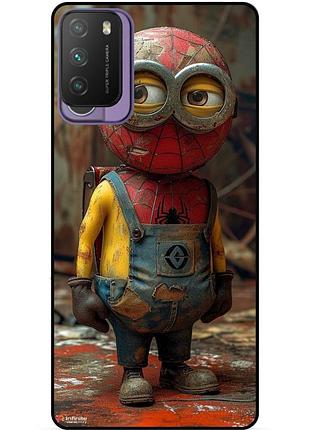 Силіконовий бампер чохол для xiaomi poco m3 з малюнком миньон marvel человек паук