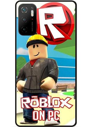 Силиконовый чехол для xiaomi poco m3 pro с картинкой роблокс roblox