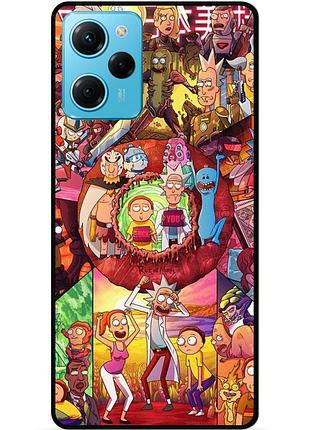 Силиконовый чехол бампер для xiaomi poco x5 pro 5g с картинкой rick and morty рик и морти