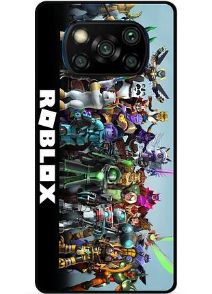 Силиконовый чехол бампер для xiaomi poco x3 с рисунком roblox роблокс