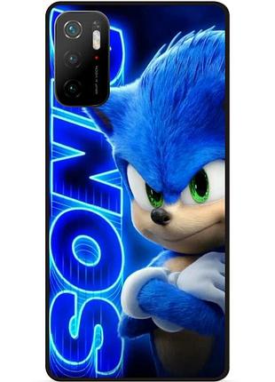 Силиконовый чехол бампер для xiaomi poco m3 pro соник sonik