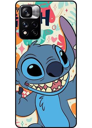 Силиконовый бампер чехол для xiaomi redmi note 11 pro plus 5g с рисунком stitch стич