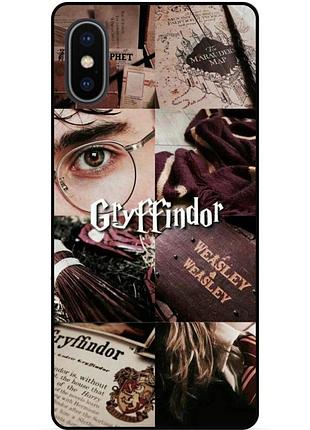 Силиконовый бампер чехол для iphone xr с рисунком gryffindor гриффиндор гарри поттер harry potter