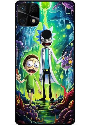 Силиконовый чехол бампер для xiaomi poco c40 с рисунком рик и морти rick and morty