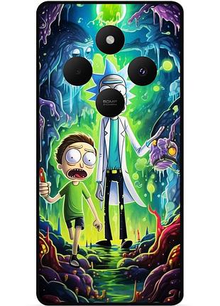 Силіконовий чохол бампер для oppo reno 12f з малюнком рік і морті rick and morty