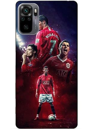Силиконовый бампер чехол для xiaomi redmi note 10s с рисунком ronaldo mu роналдо