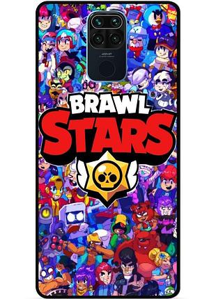 Силиконовый чехол для xiaomi redmi note 9 с картинкой бравл силовая лига нокаут леон ворон