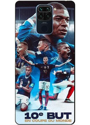 Силіконовий бампер чохол для xiaomi redmi note 9 з малюнком мбаппе франція mbappe