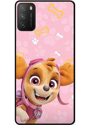 Чехол силиконовый для xiaomi poco m3 с рисунком скай щенячий патруль