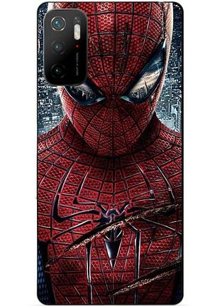 Силиконовый бампер чехол для xiaomi poco m3 pro человек паук spider man
